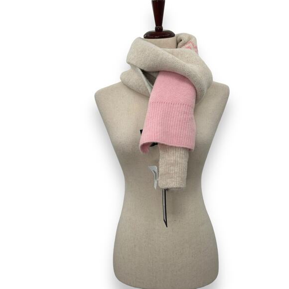 NEW Jocelyn Brand Scarf & Hat Set Pastel Winter Fair Isle Print Wool Blend NWT - Picture 3 of 16